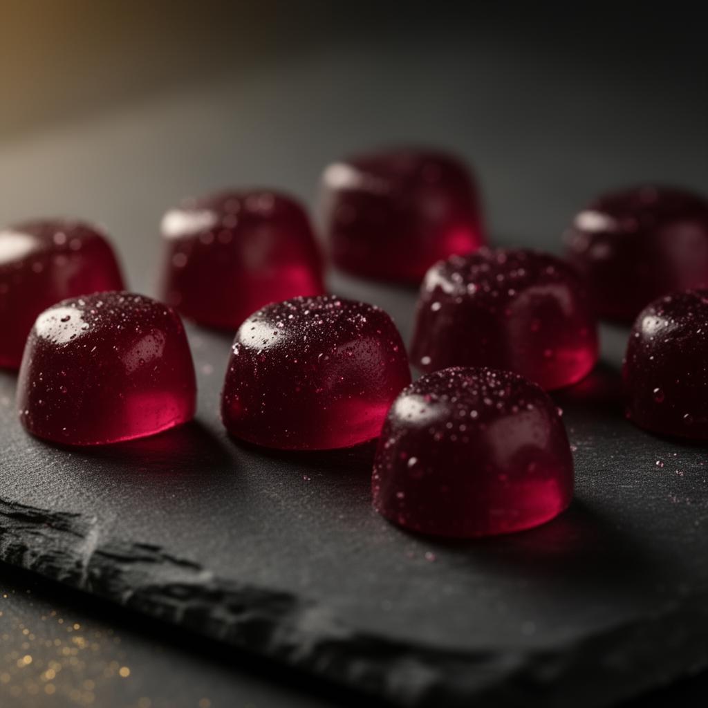 Close-up of Balance Blends Male Enhancement berry-flavored gummies